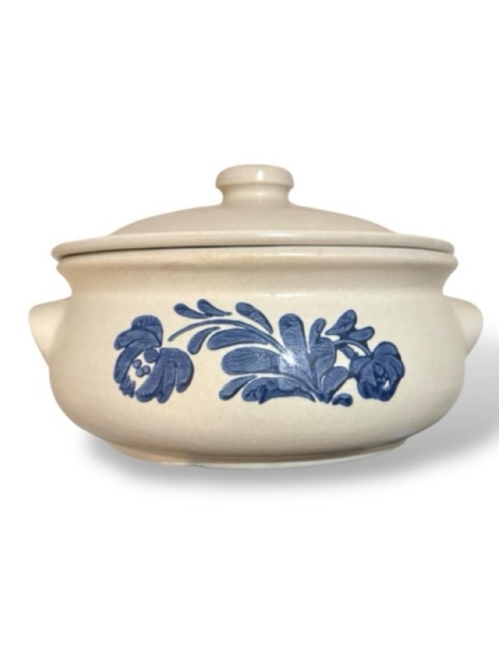 Vintage Pfaltzgraff Yorktowne 2-Quart Blue Floral Casserole Dish with Lid